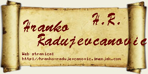 Hranko Radujevčanović vizit kartica